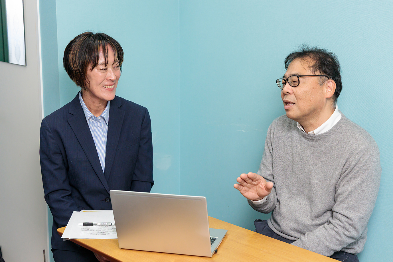 中山アドバイザー　と　有限会社旭建硝　代表　中西氏