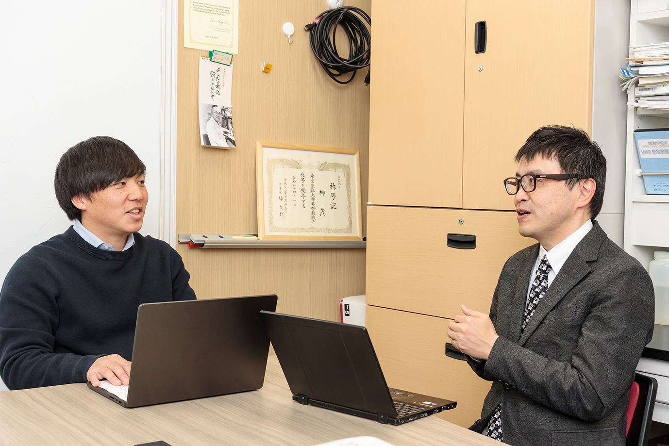 株式会社マイトジェニック 代表取締役 谷若氏 と岩岡 アドバイザー