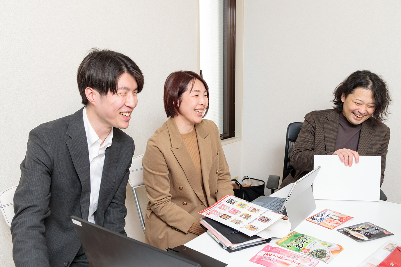 ニチフリ食品株式会社 東京営業所 渡邉氏、代表取締役社長 塩坂氏、坂本アドバイザー