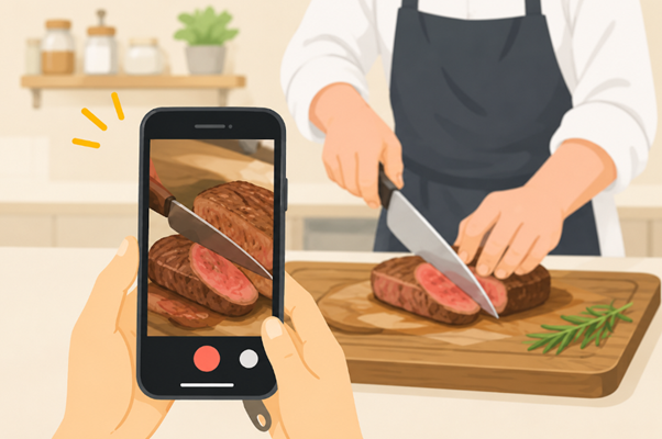 料理動画をスマホで撮影する
